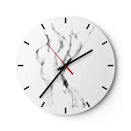 Wanduhr - Glasuhr - Abstrakte schwarze Linien in einer minimalistischen Komposition - 30x30cm - Schön und stark - Moderne Wanddekoration für Wohnzimmer, Küche und Schlafzimmer ARTTOR