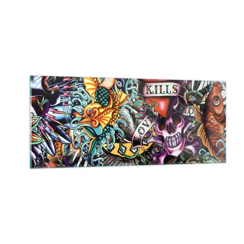 Glasbild - Bild auf glas - Der Traum des Tätowierers - 100x40 cm