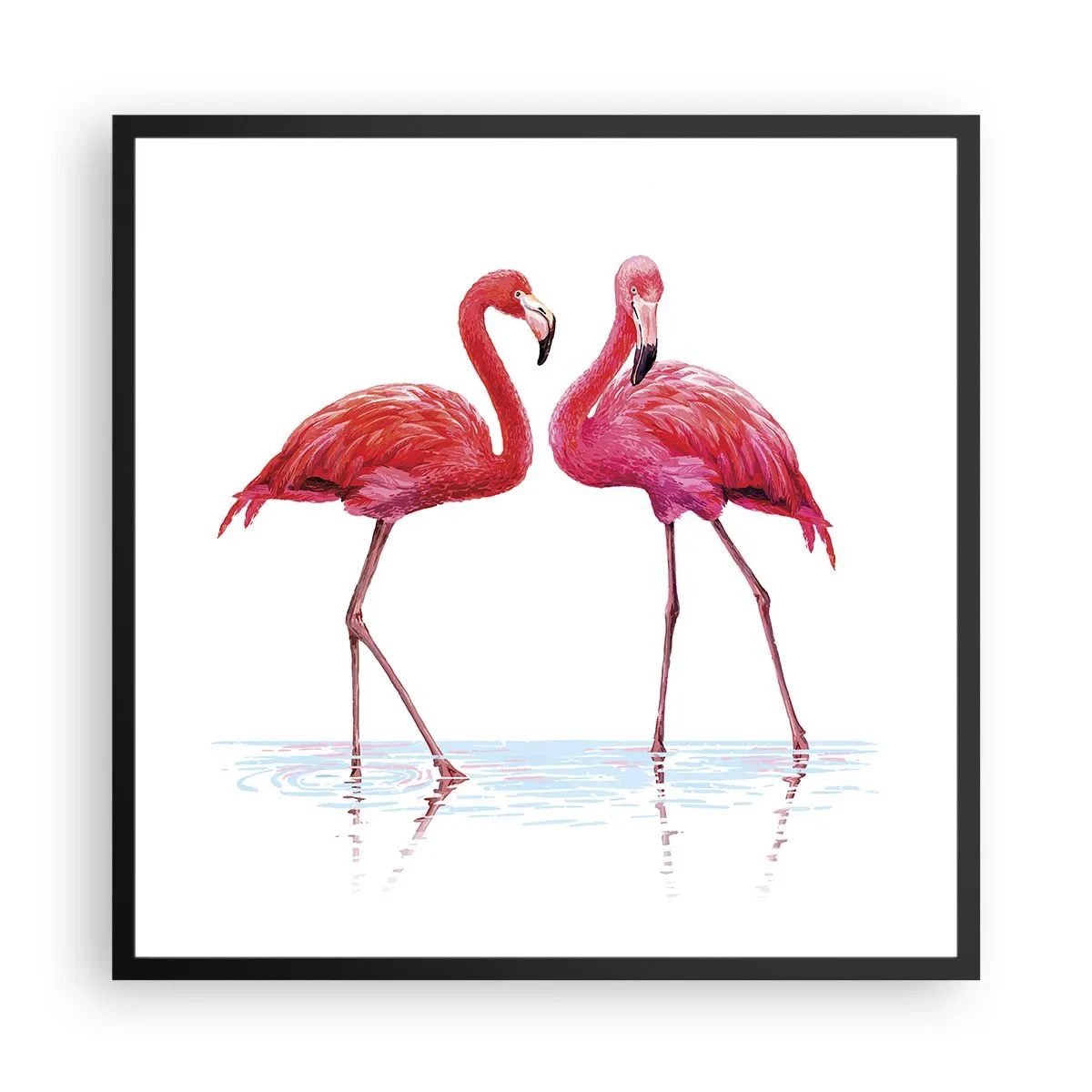 Poster in einem schwarzem Rahmen - Rosa randez-vous - 60x60 cm