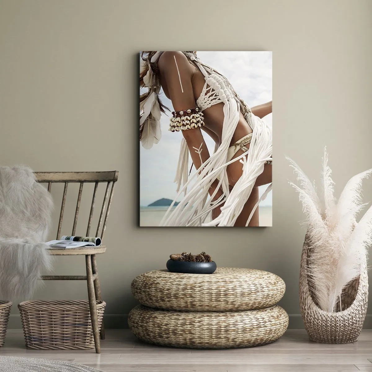 Bild auf Leinwand - Leinwandbild - Eine Priesterin der Sonne - 65x120 cm