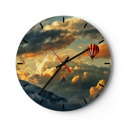 Wanduhr - Glasuhr - Ich fliege, weil ich es will - 40x40 cm
