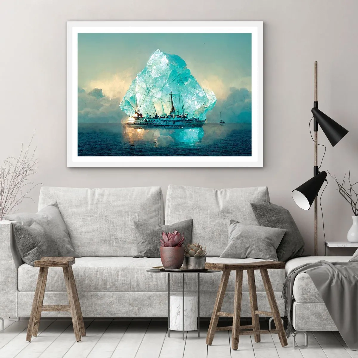 Poster in einem weißen Rahmen - Arktischer Diamant - 100x70 cm