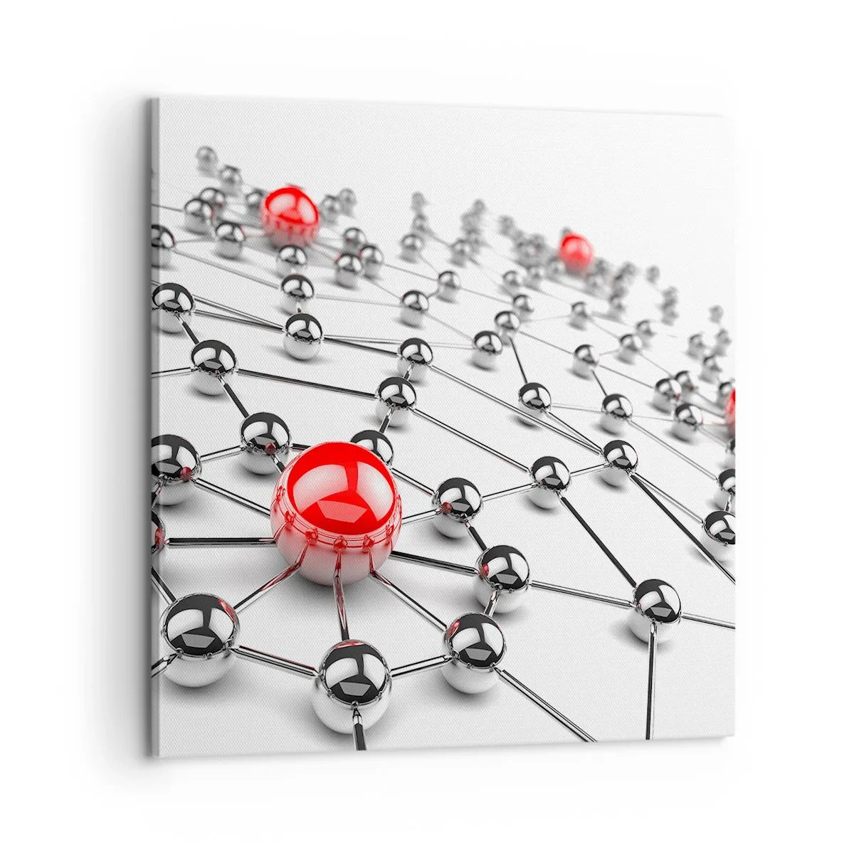 Bild auf Leinwand - Leinwandbild - Silbriges Netz - 60x60 cm