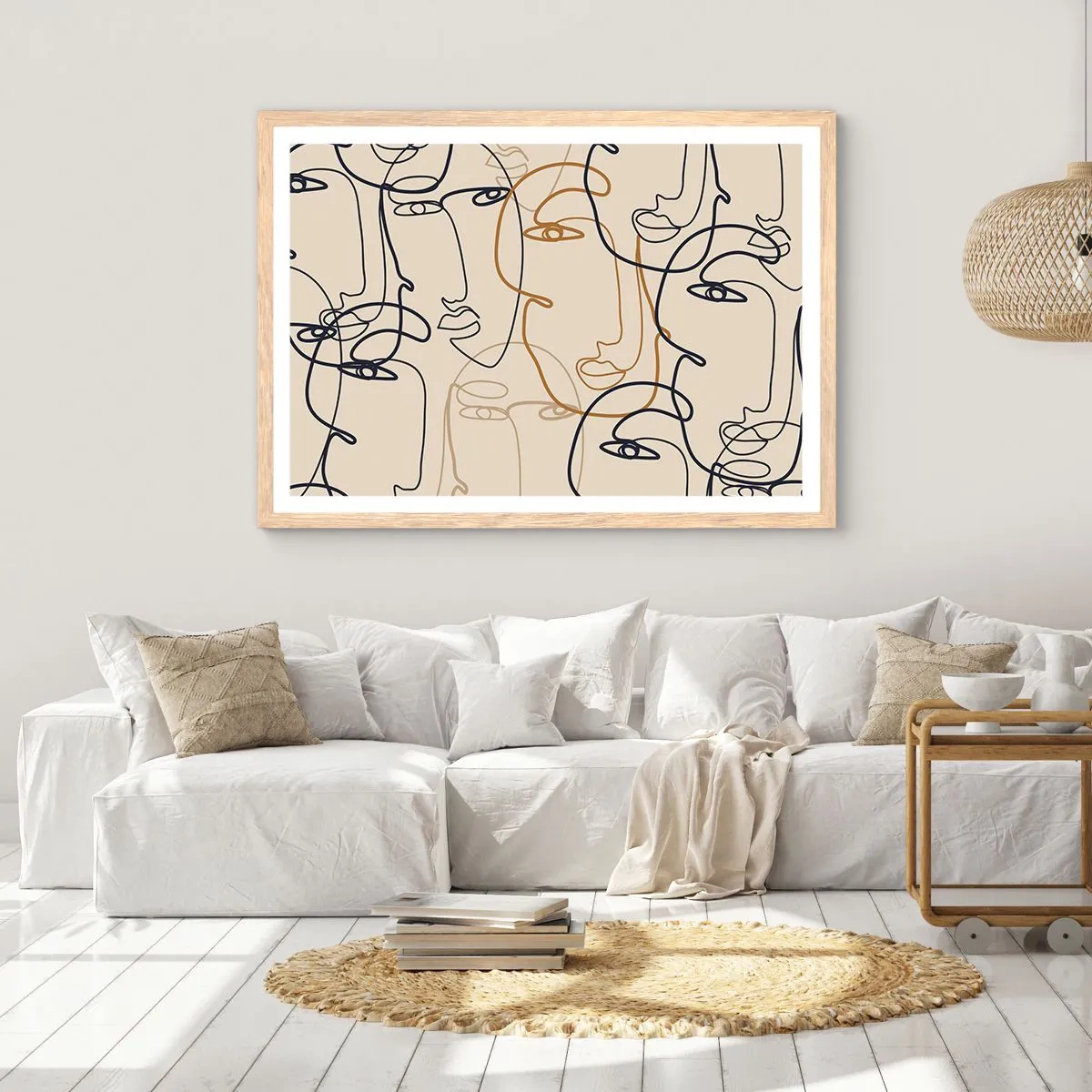 Poster in einem Rahmen aus heller Eiche - Das Porträt wird multipliziert - 50x40 cm