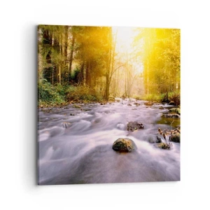 Bild auf Leinwand - Leinwandbild - Malachit im Silber- und Goldrahmen - 70x70 cm