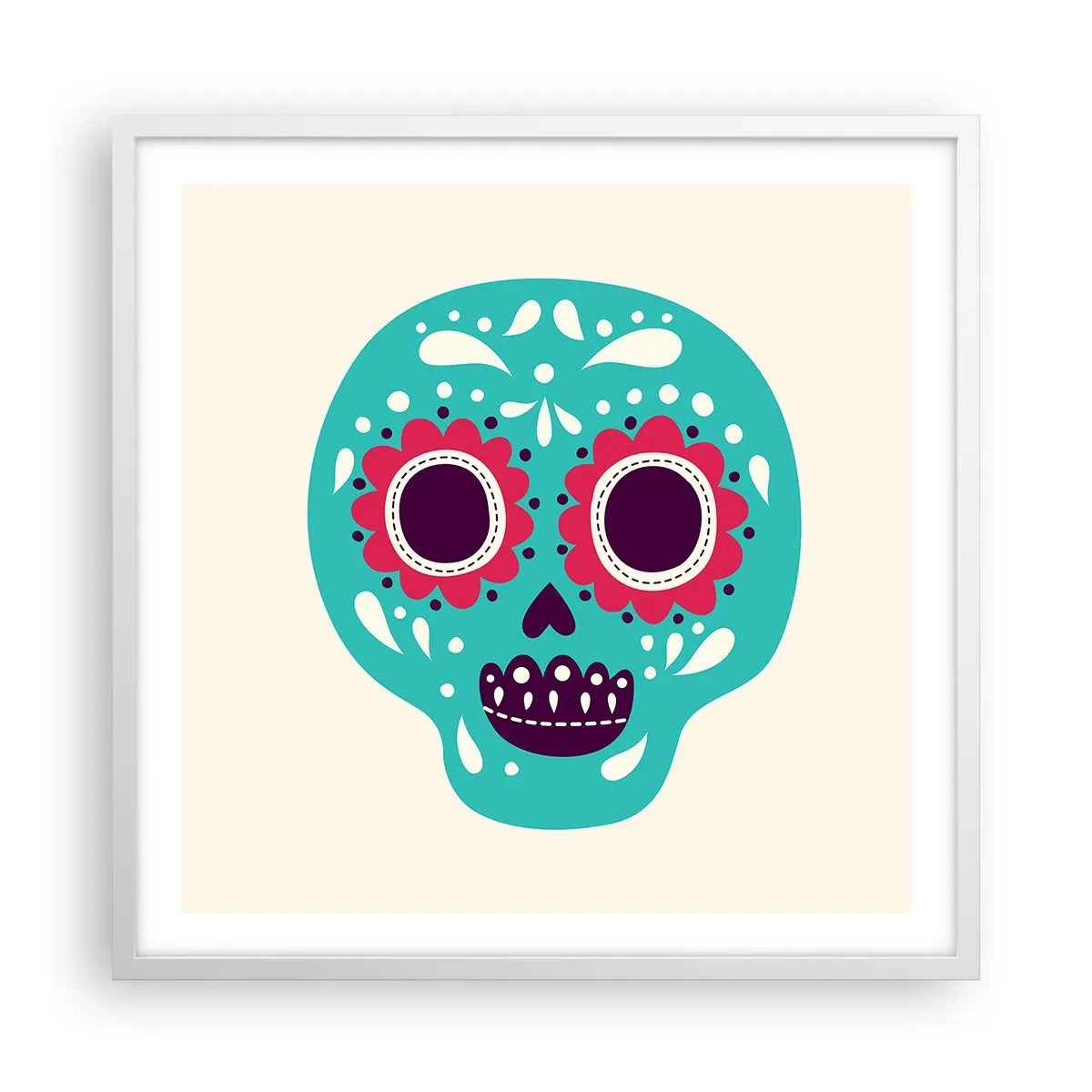 Poster in einem weißen Rahmen - Das Leben – Spaß bis zum Tod - 60x60 cm