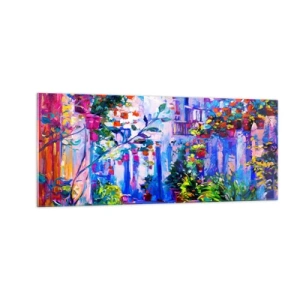 Glasbild - Bild auf glas - Impresja - eine italienische Straße - 100x40 cm