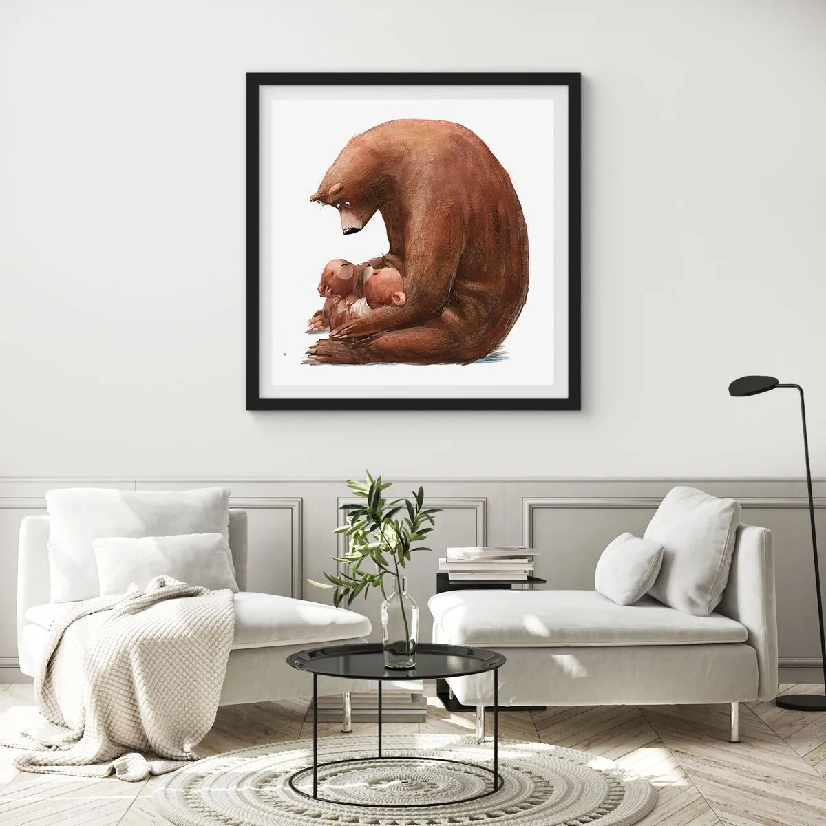 Poster in einem schwarzem Rahmen - Süße Träume, Kinder - 40x40 cm