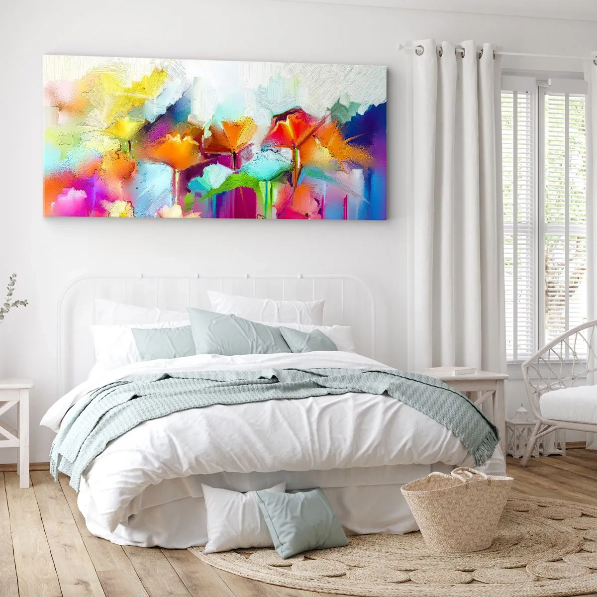 Bild auf Leinwand - Leinwandbild - Der Regenbogen ist aufgeblüht - 100x40 cm