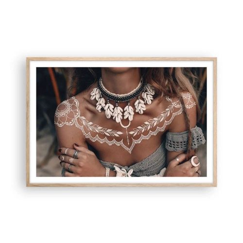 Poster in einem Rahmen aus heller Eiche - Talismane, Rituale der Weiblichkeit - 91x61 cm