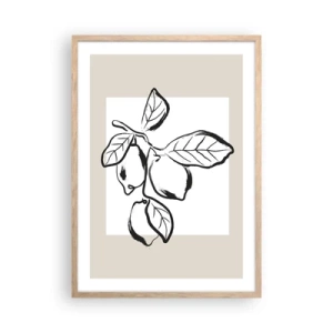 Poster in einem Rahmen aus heller Eiche - Dort, wo Zitronen reifen… - 50x70 cm