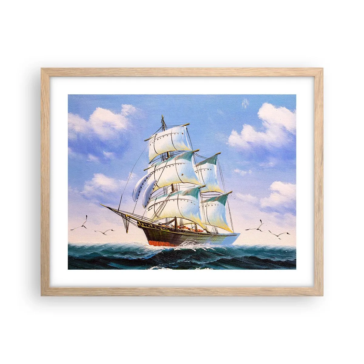 Poster in einem Rahmen aus heller Eiche - Mit Stolz mit dem Wind - 50x40 cm