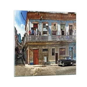 Glasbild - Bild auf glas - Havanna-Stimmung - 70x70 cm