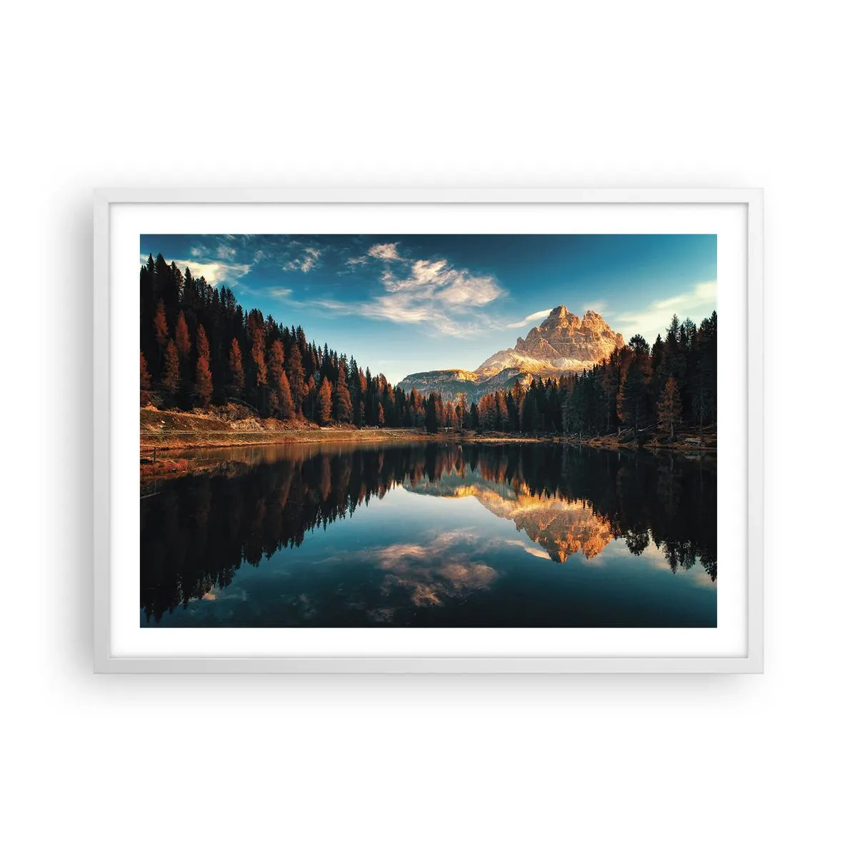 Poster in einem weißen Rahmen - Doppelte Landschaft - 70x50 cm