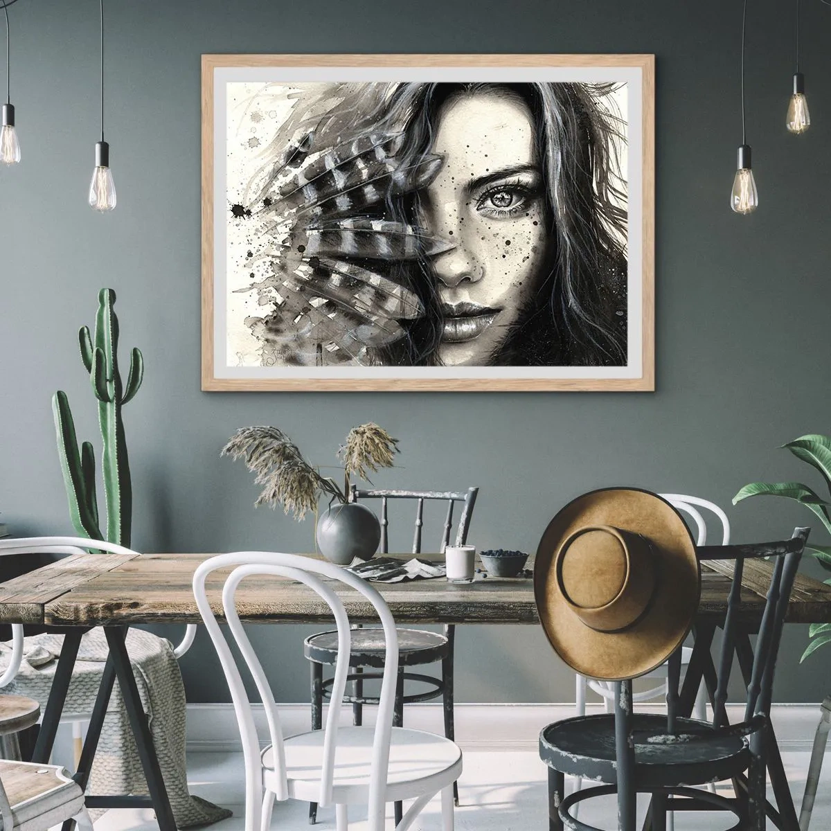 Poster in einem Rahmen aus heller Eiche - Wilde Schönheit - 70x50 cm