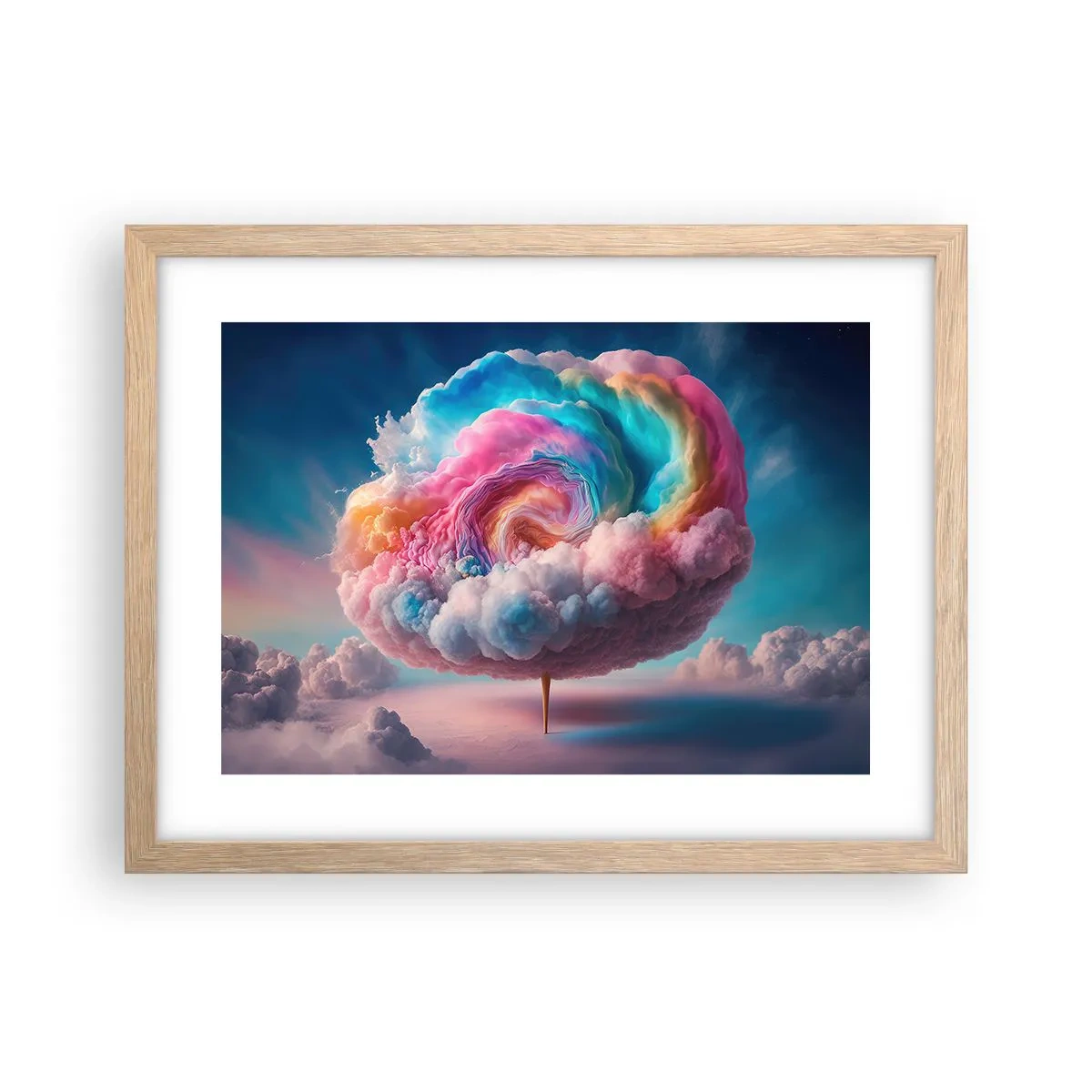 Poster in einem Rahmen aus heller Eiche - Traum von einem Vergnügungspark - 40x30 cm