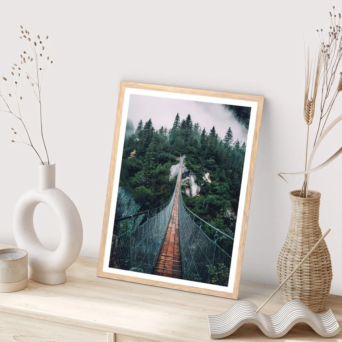Poster in einem Rahmen aus heller Eiche - Nur für Überflieger - 70x100 cm
