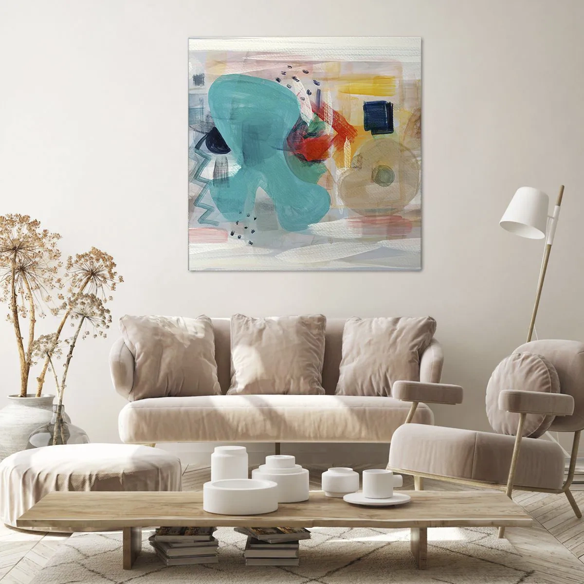 Bild auf Leinwand - Leinwandbild - Buntes Spiel - 40x40 cm