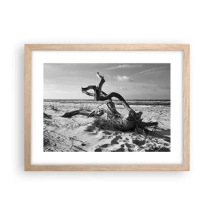 Poster in einem Rahmen aus heller Eiche - Meeresskulptur - 40x30 cm