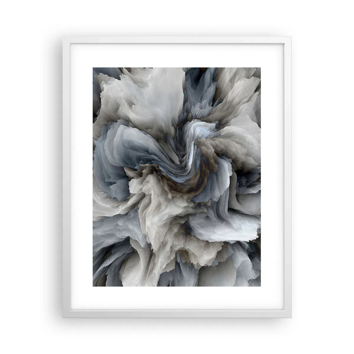 Poster in einem weißen Rahmen - Stein und Blume - 40x50 cm