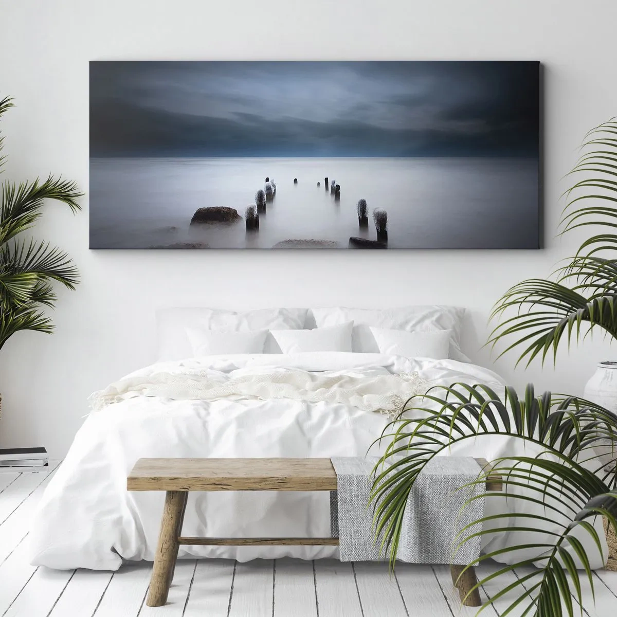 Bild auf Leinwand - Leinwandbild - Nachdenklicher See - 100x40 cm
