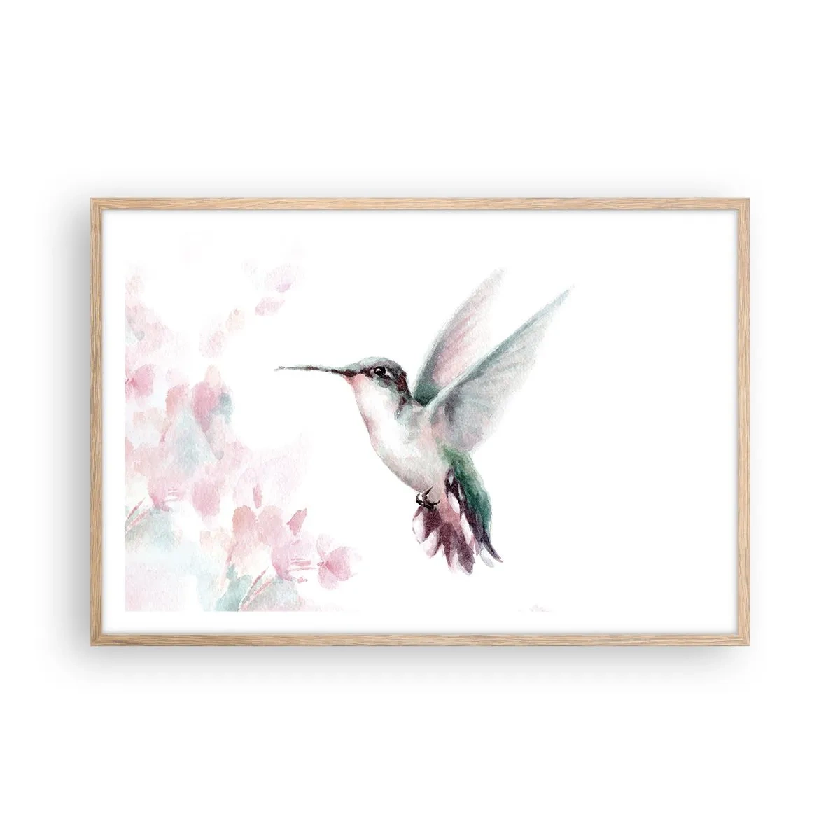 Poster in einem Rahmen aus heller Eiche - Im Flattern gehalten - 91x61 cm