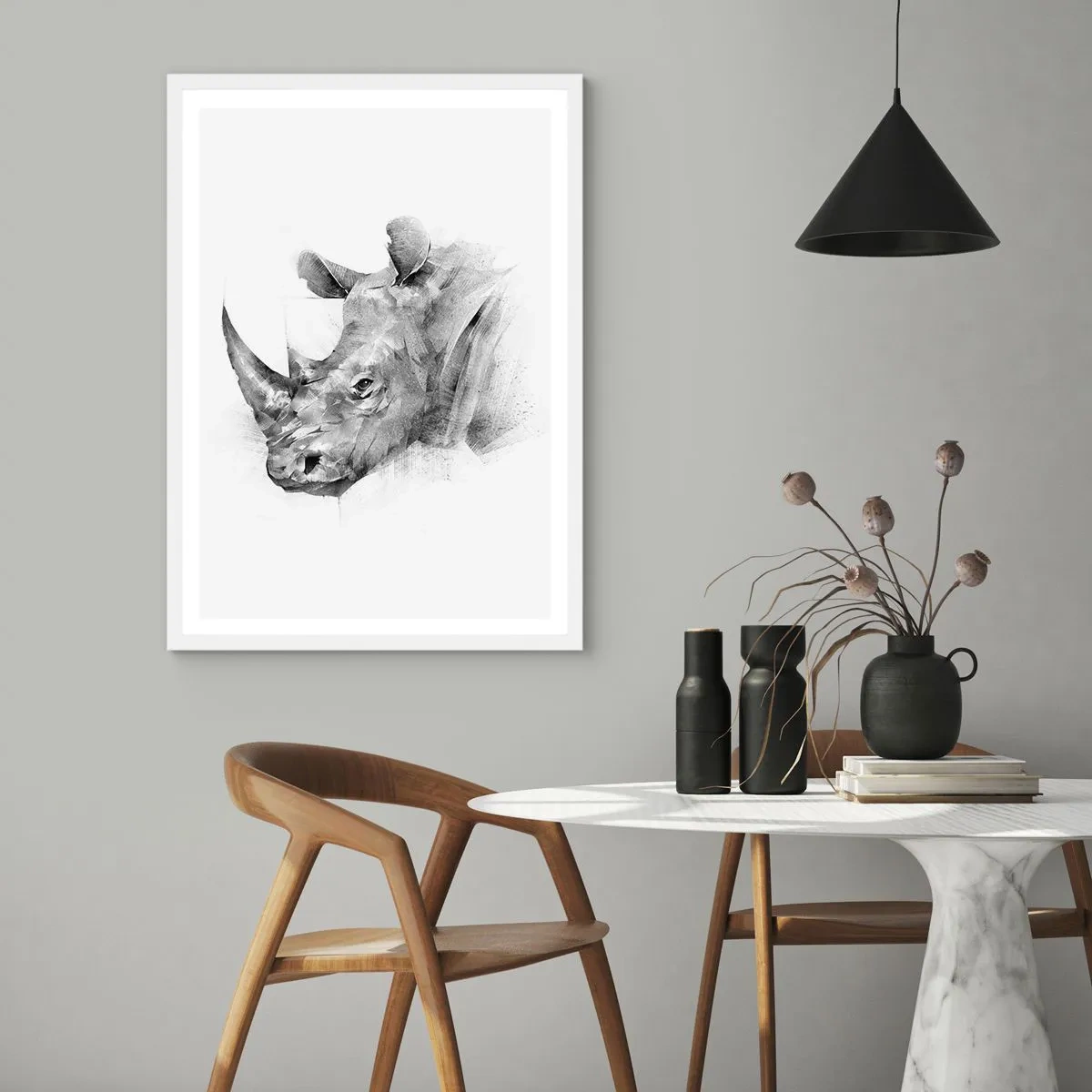 Poster in einem weißen Rahmen - Afrikanisches Porträt - 50x70 cm