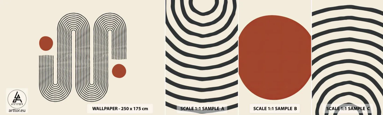 Fototapeten Muster Selbstklebend Deluxe Sticker - Vom Anfang bis zum Ende - Abstraktion, Grafik, Minimalismus - 100x30 cm