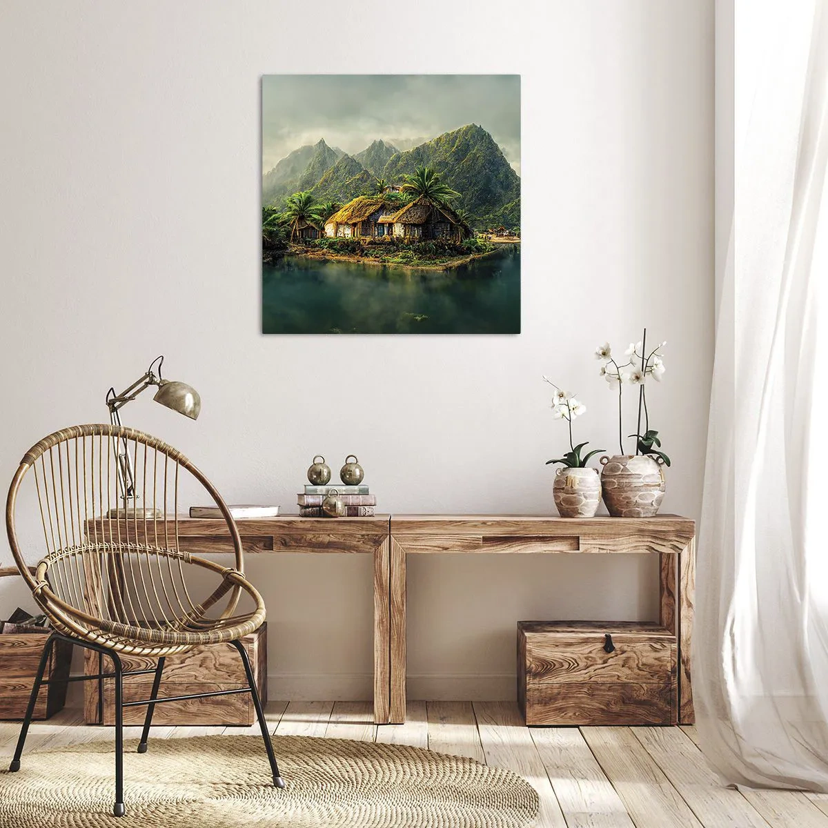 Bild auf Leinwand - Leinwandbild - Tropisches Paradies - 70x70 cm