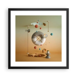 Poster in einem schwarzem Rahmen - Alles kann passieren - 40x40 cm