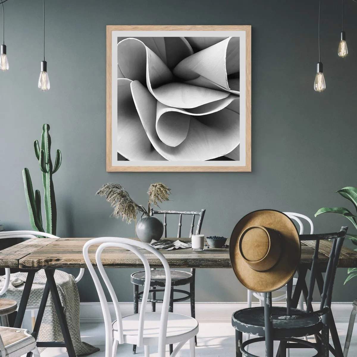 Poster in einem Rahmen aus heller Eiche - Es passiert im Weltraum - 40x40 cm