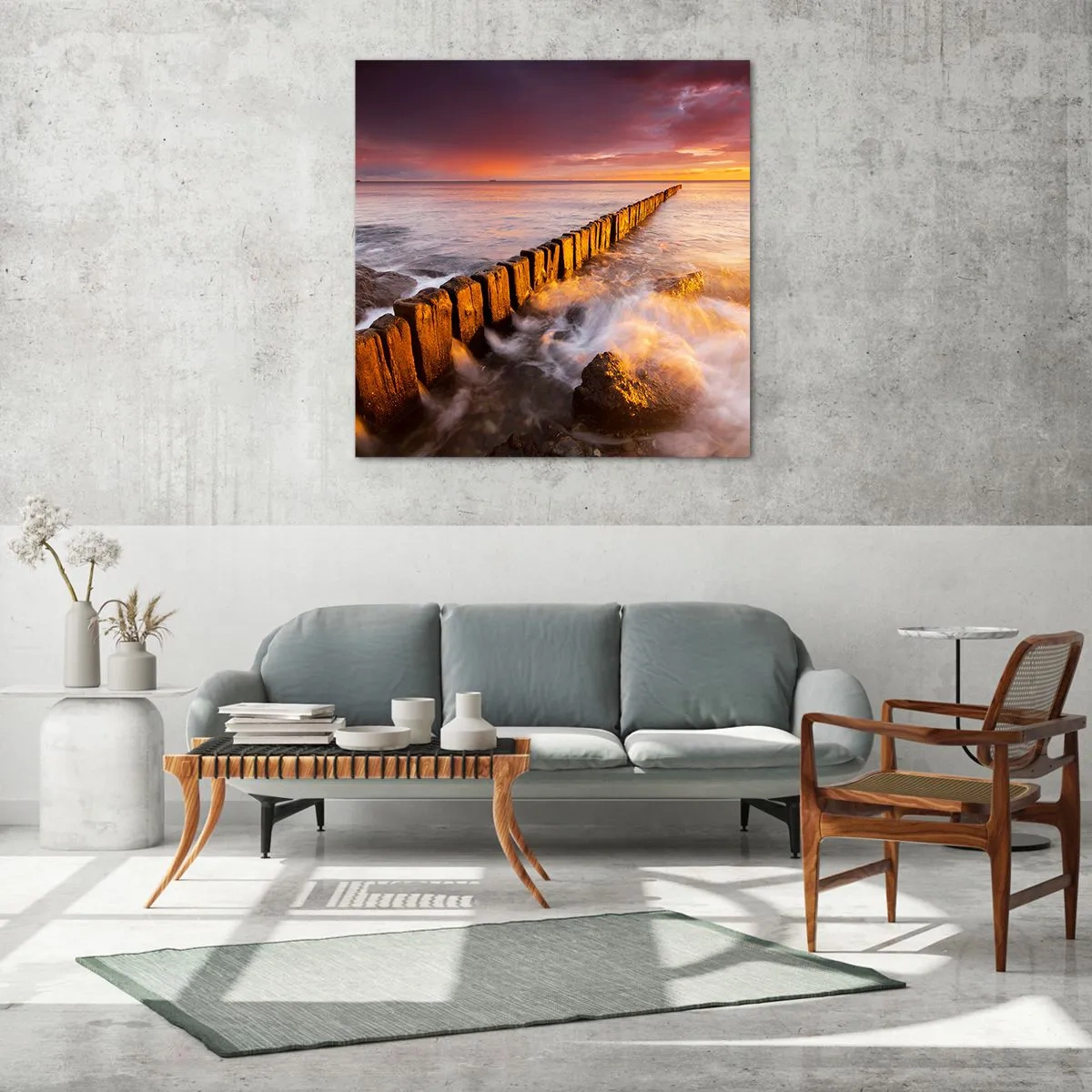 Glasbild - Bild auf glas - Die Sanftheit der Wellen - 50x50 cm