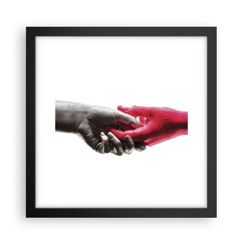 Poster in einem schwarzem Rahmen - Gemeinsam, obwohl anders - 30x30 cm