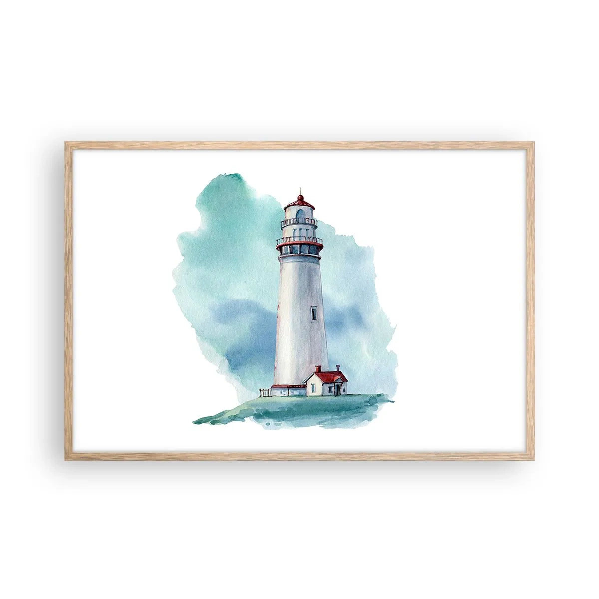 Poster in einem Rahmen aus heller Eiche - Sanfte Schwester vom Blau - 91x61 cm