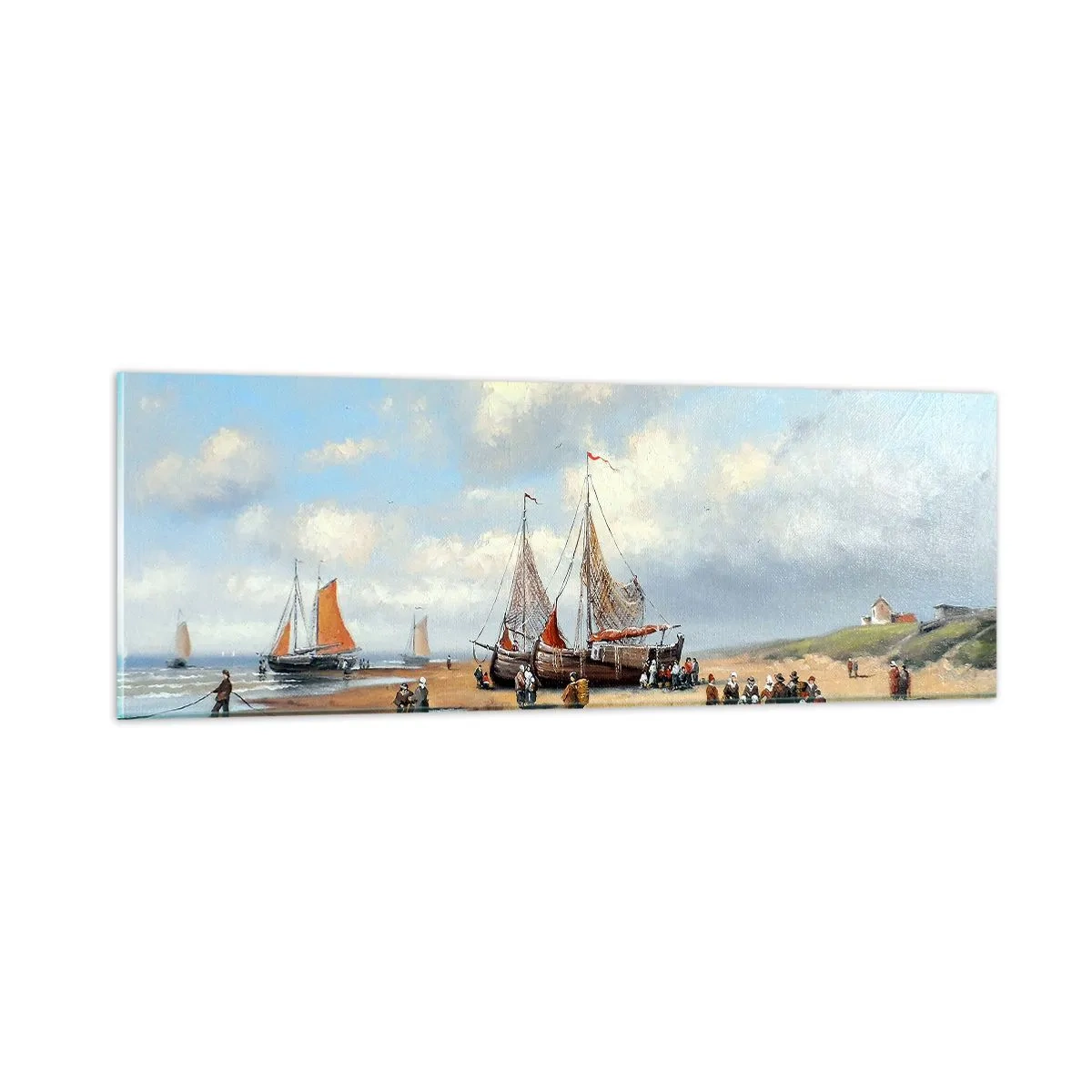 Glasbild - Bild auf glas - Nach einem erfolgreichen Fischfang - 90x30 cm