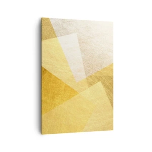 Bild auf Leinwand - Leinwandbild - Geometrische Formen in Gold und hellen Farbtönen - 70x100cm - Geometriewetter - Moderne Wanddekoration für Wohnzimmer und Schlafzimmer ARTTOR
