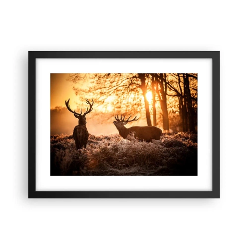 Poster in einem schwarzem Rahmen - Der Traum eines Jägers - 40x30 cm