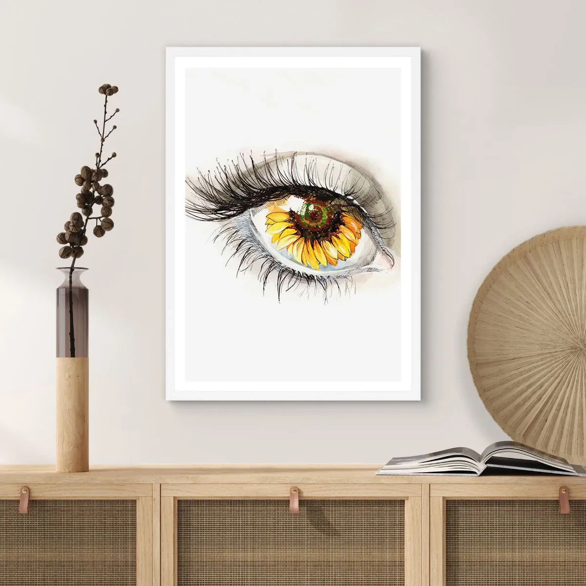 Poster in einem weißen Rahmen - Ein Look so heiß wie der Sommer - 70x100 cm