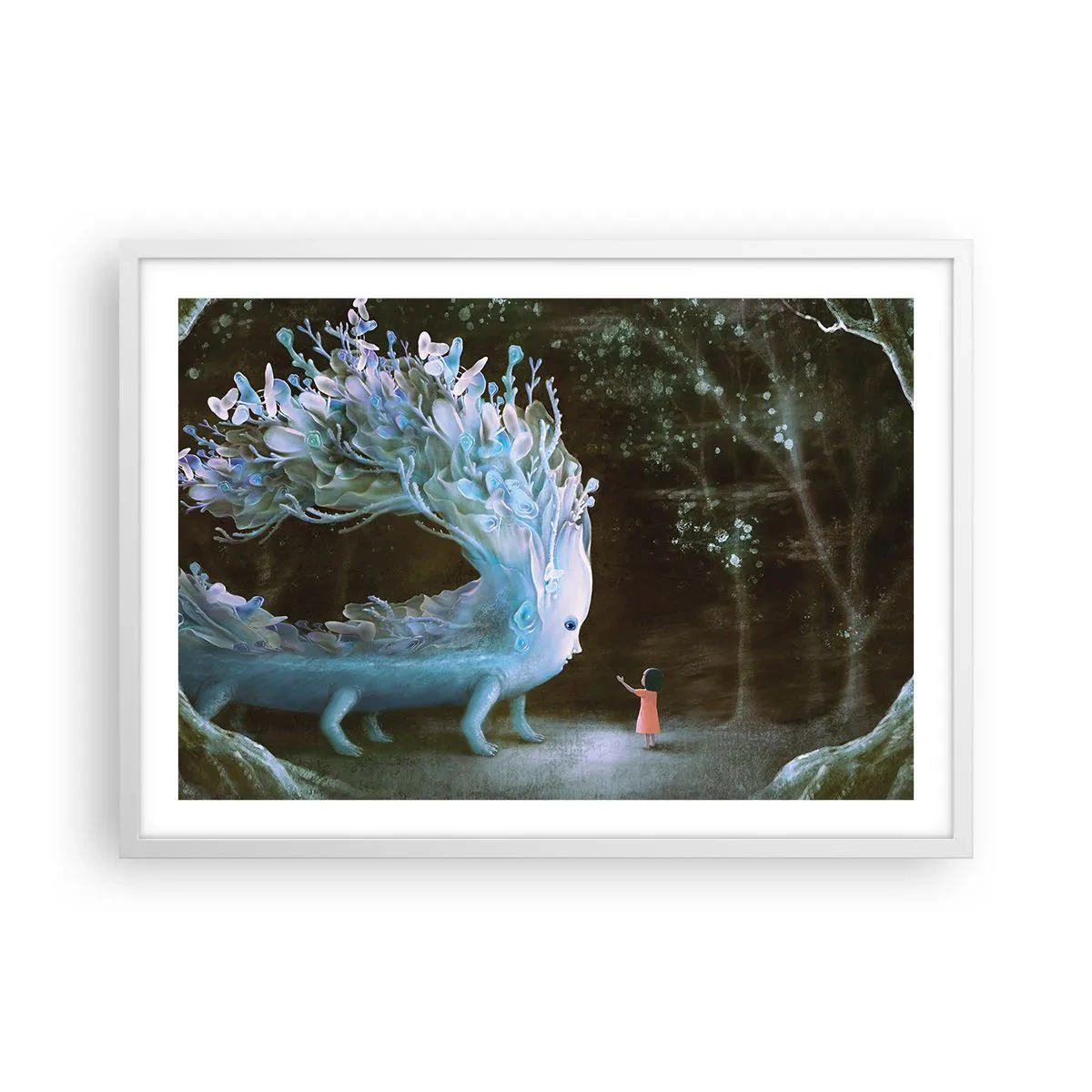 Poster in einem weißen Rahmen - Fantastisches Treffen - 70x50 cm