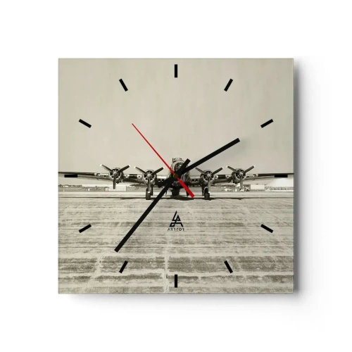 Wanduhr - Glasuhr - Wie immer bereit - 40x40 cm