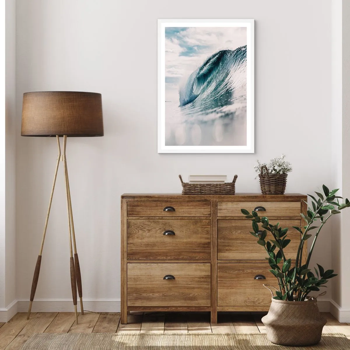 Poster in einem weißen Rahmen - Wasserspitze - 70x100 cm
