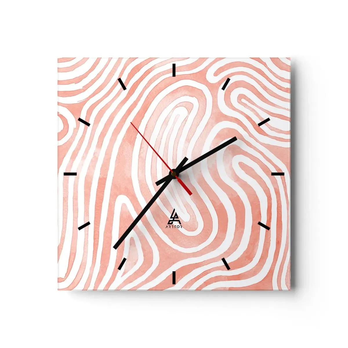 Wanduhr - Glasuhr - Im Korallenlabyrinth - 40x40 cm