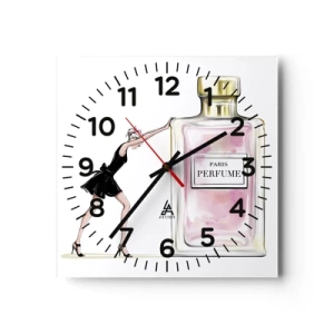 Wanduhr - Glasuhr - Essenz der Weiblichkeit - 40x40 cm