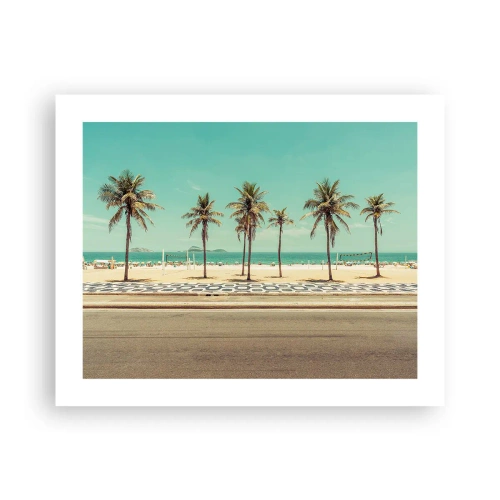 Poster - Beim Bewachen des Strandes - 50x40 cm