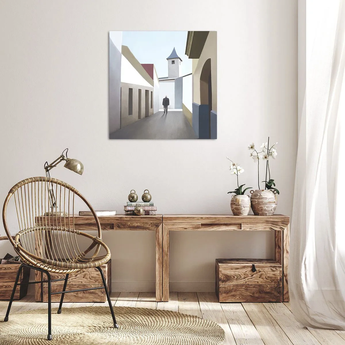 Bild auf Leinwand - Leinwandbild - Sonniger Spaziergang - 60x60 cm