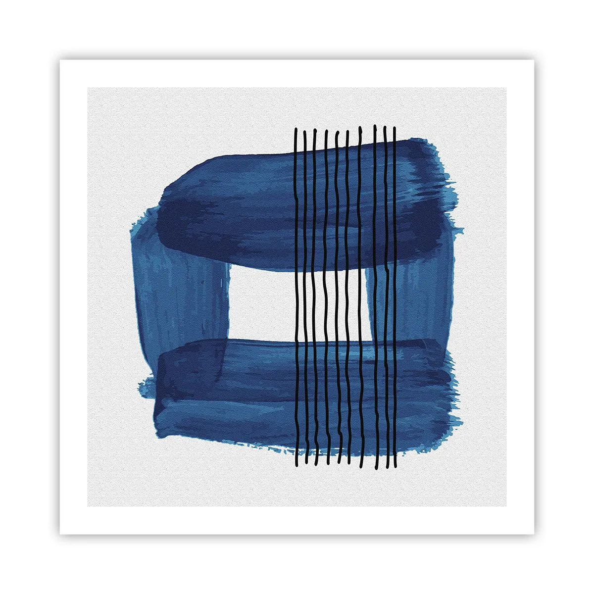 Poster - Blaue und schwarze Komposition - 60x60 cm