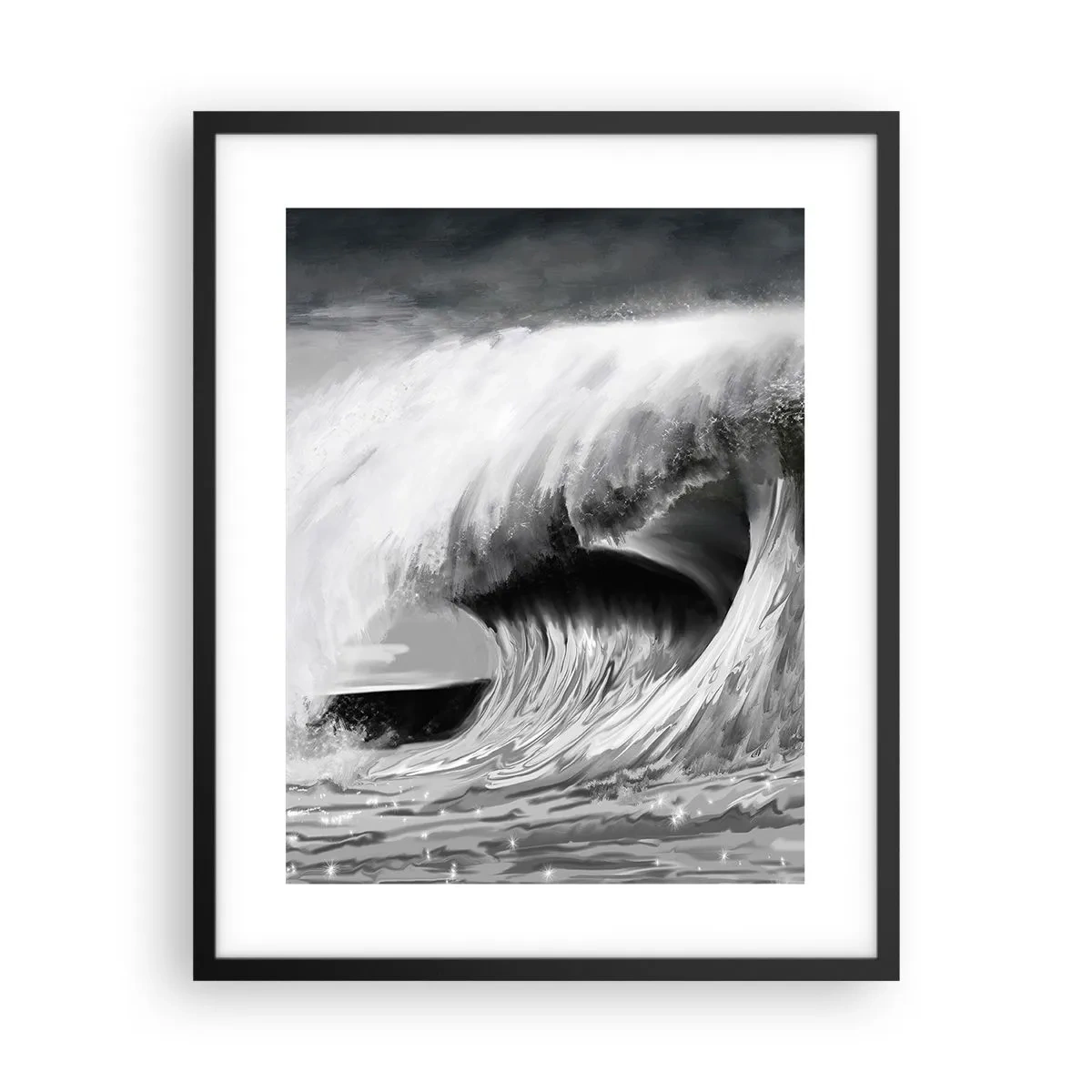 Poster in einem schwarzem Rahmen - Wut des Ozeans - 40x50 cm