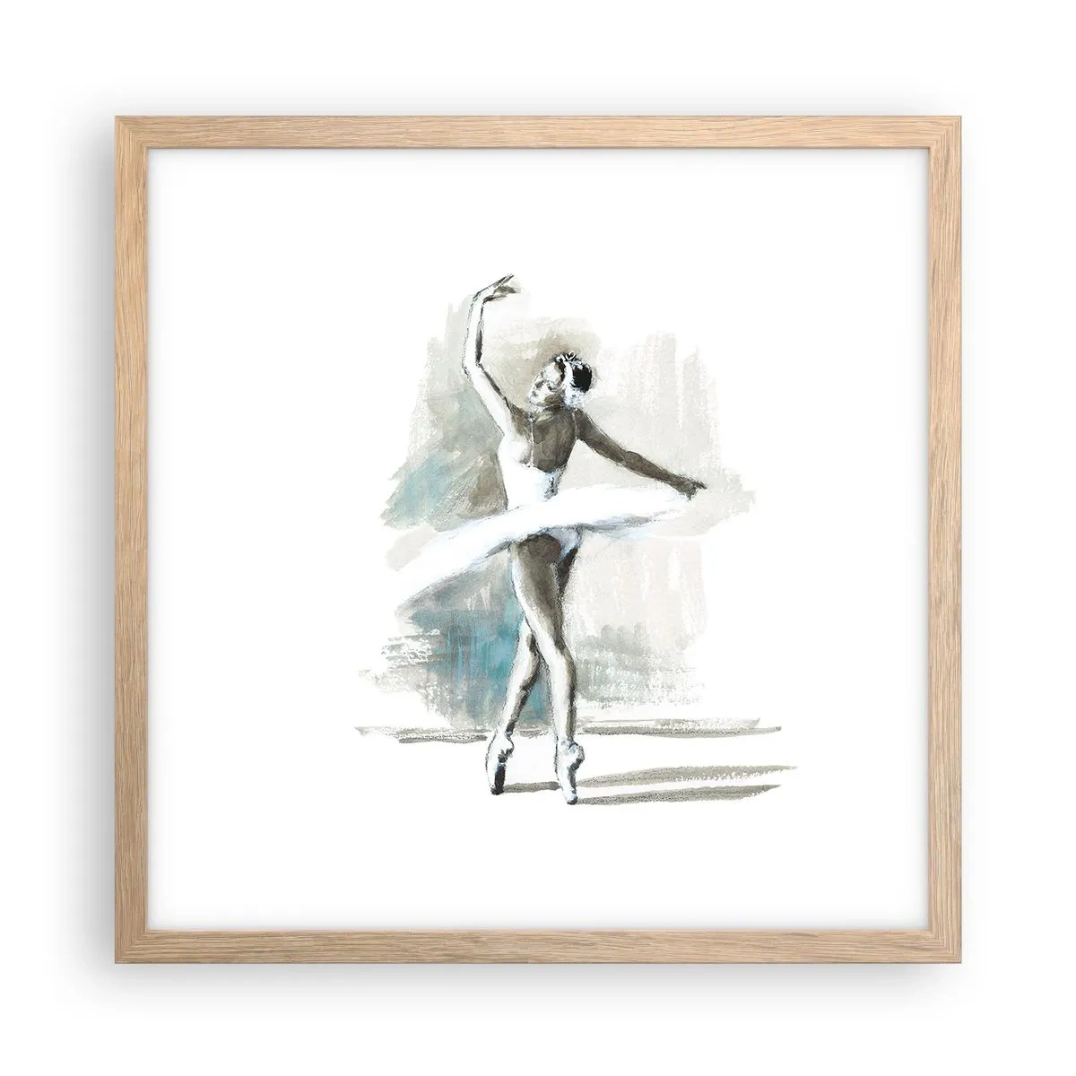 Poster in einem Rahmen aus heller Eiche - In einen Schwan verzaubert - 40x40 cm