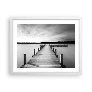 Poster in einem weißen Rahmen - An der Wasserstelle - Ruhe - 50x40 cm