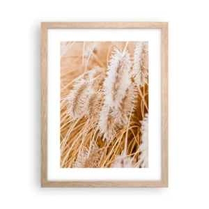 Poster in einem Rahmen aus heller Eiche - Das goldene Rauschen des Grases - 30x40 cm